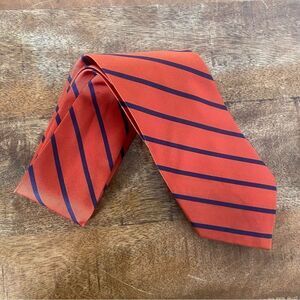 Rooster Navy Blue Orange UVA Auburn Game Day Tie